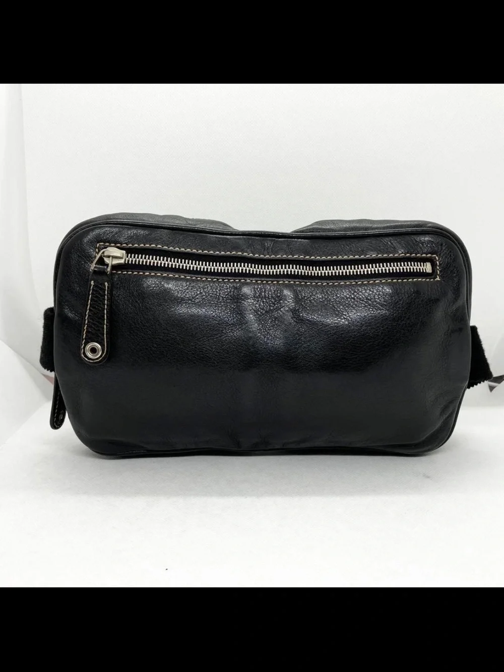 Gucci Black Leather Dual Pouch Belt Bag